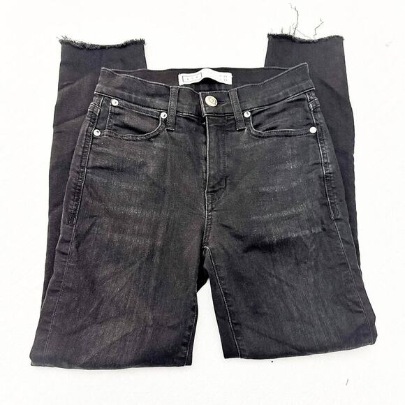 AYR The Chiller Black Denim Jeans Skinny Raw Hem Zip Fly Size 26 x 28 - Picture 4 of 9
